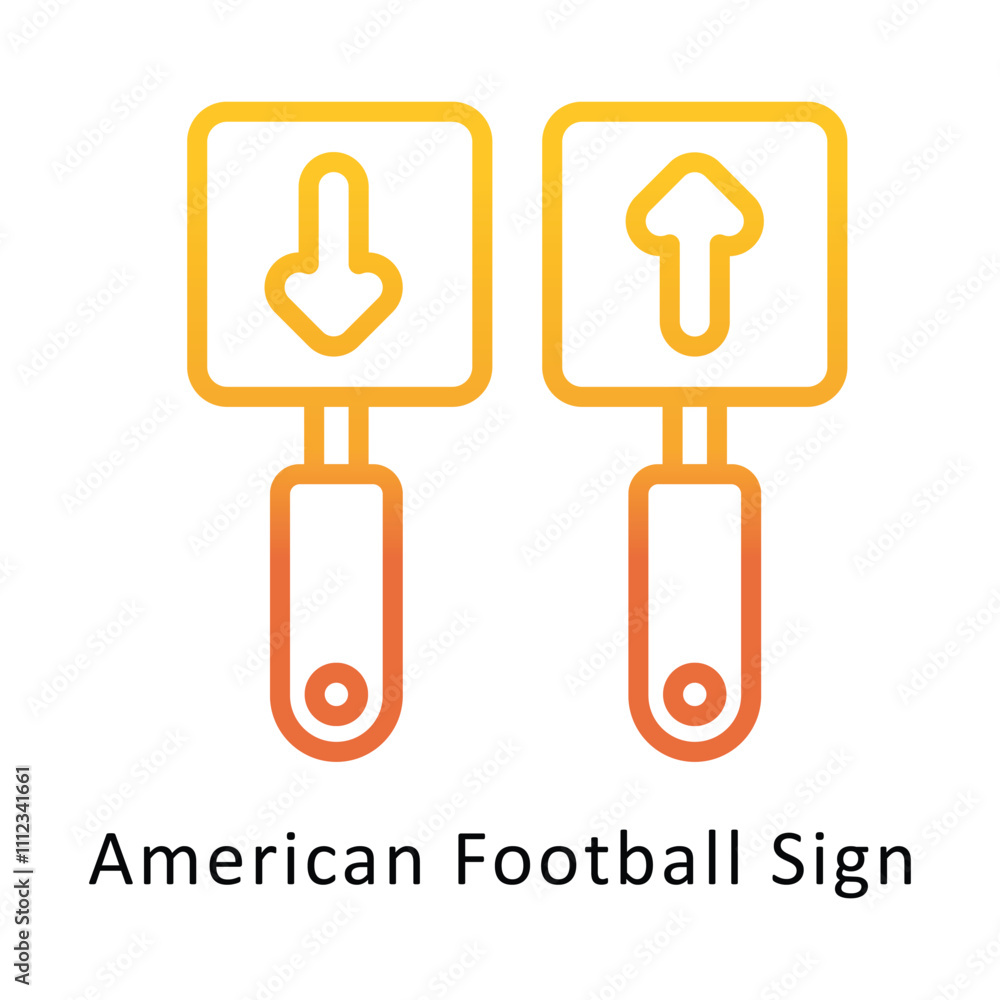 American Football Sign Vector Gradient Outline Icon.Eps file 10 American Football Sign Vector Gradient Outline Icon.Eps file 10