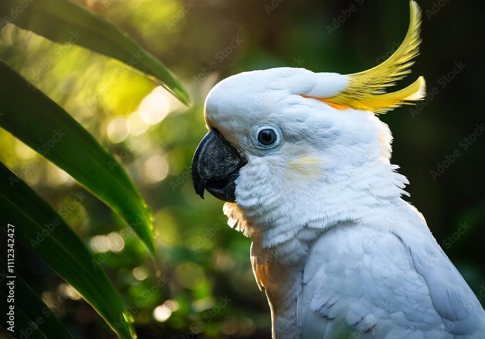 Close up of a cockatoo in natural habitat Close up of a cockatoo in natural habitat
