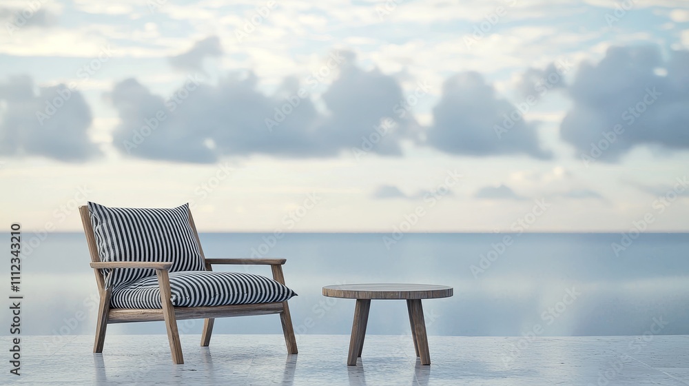 Minimalist Coastal Retreat With a Single Wooden Bench Overlooking the Ocean Minimalist Coastal Retreat With a Single Wooden Bench Overlooking the Ocean