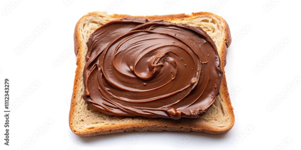 Slice of bread with chocolate spread on top, breakfast, chocolate spread, toast, sweet, snack, indulgent, delicious, creamy, cocoa Slice of bread with chocolate spread on top, breakfast, chocolate spread, toast, sweet, snack, indulgent, delicious, creamy, cocoa