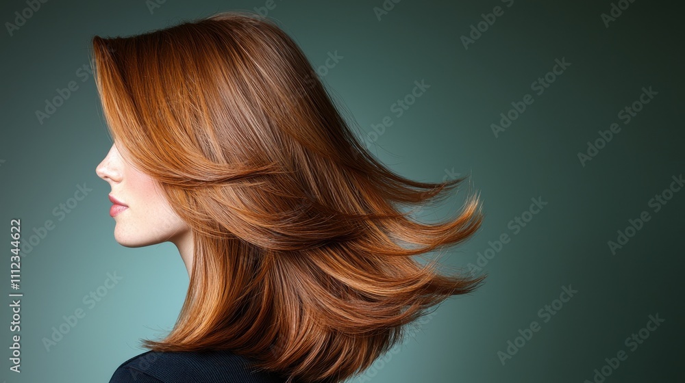 Fototapeta premium Stylish Medium Length Layered Hair with Feathered Ends