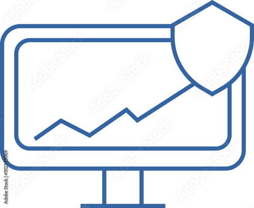 Secured growth chart on computer screen.