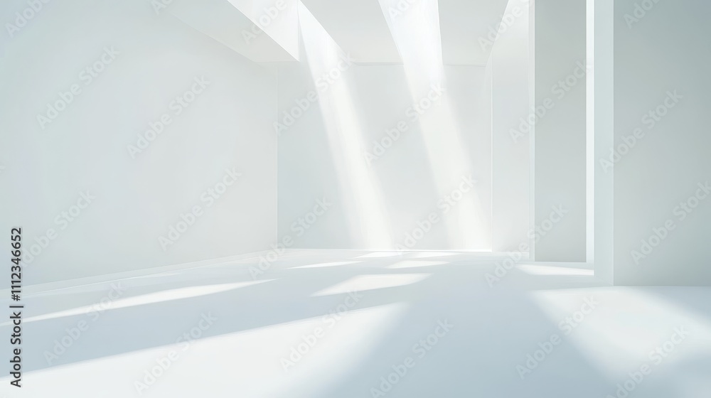 Smooth abstract white background with soft light beams and rays illuminating the space Smooth abstract white background with soft light beams and rays illuminating the space
