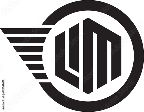 Initial UM logo design LM modern monogram and elegant logo design, Professional Letters Vector Icon Logo on background