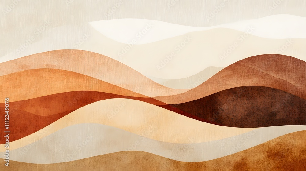 Abstract Brown and Beige Wave Landscape Art Abstract Brown and Beige Wave Landscape Art