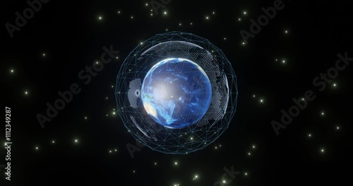 Exploring the beauty of our planet surrounded by cosmic wonder in a stunning digital art representation