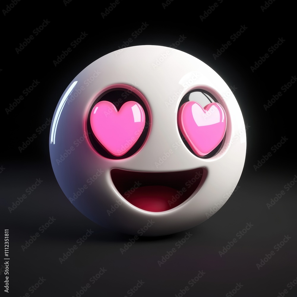 Fun and Playful Cartoon Emoji with Heart-Shaped Eyes and a Big Smile, Ideal for Expressing Love and Affection in Digital Communication and Creative Projects Fun and Playful Cartoon Emoji with Heart-Shaped Eyes and a Big Smile, Ideal for Expressing Love and Affection in Digital Communication and Creative Projects