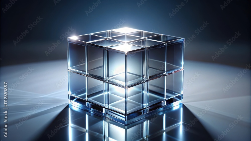 Abstract cube with realistic reflection and dispersion, abstract, cube,rendered, reflection, dispersion, geometric, shape Abstract cube with realistic reflection and dispersion, abstract, cube,rendered, reflection, dispersion, geometric, shape