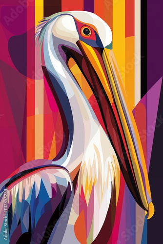 Obraz na płótnie pelican bird artwork purple w salonie