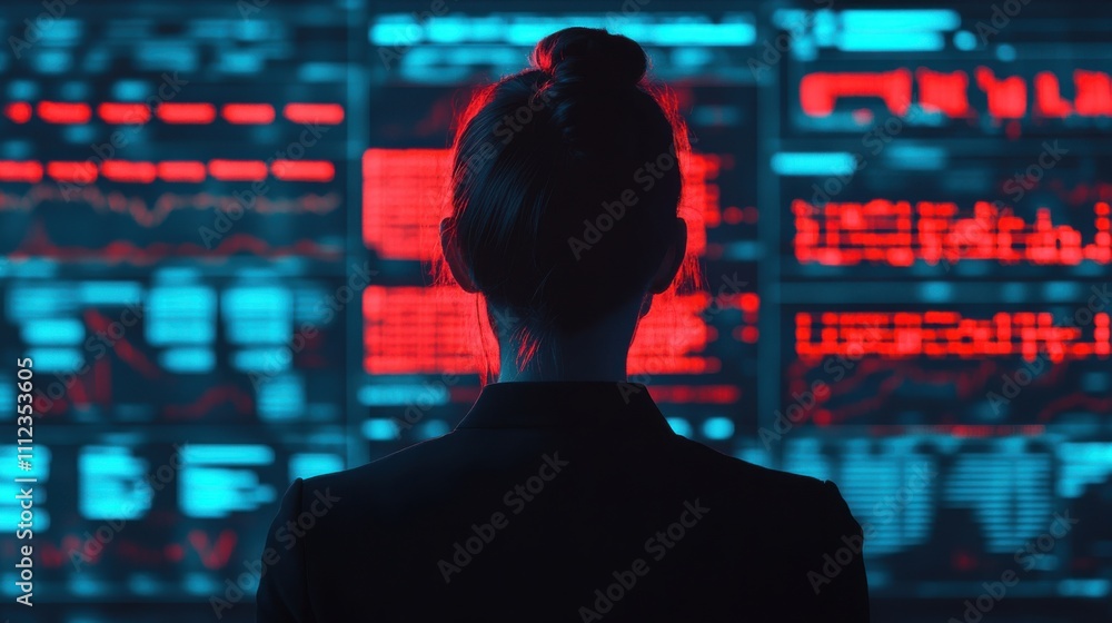 Futuristic AI Financial Assistant in Holographic Display Futuristic AI Financial Assistant in Holographic Display
