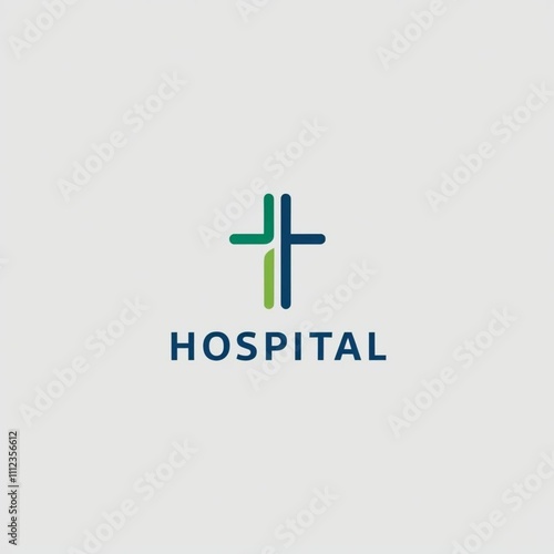 flat hospital logo isolated on white background,