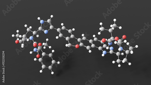 velpatasvir molecule 3d, molecular structure, ball and stick model, structural chemical formula ns5a inhibitor photo