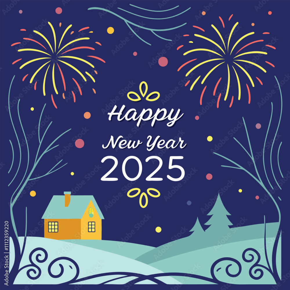 Fototapeta premium Happy new year 2025 background