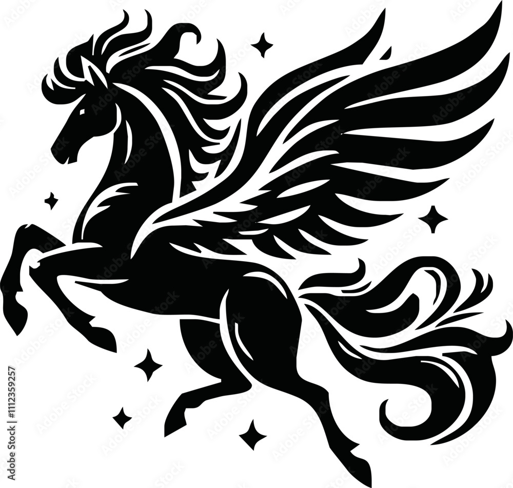 Fototapeta premium Pegasus mascot logo design Horse logo design, Logo design, Pegasus logo