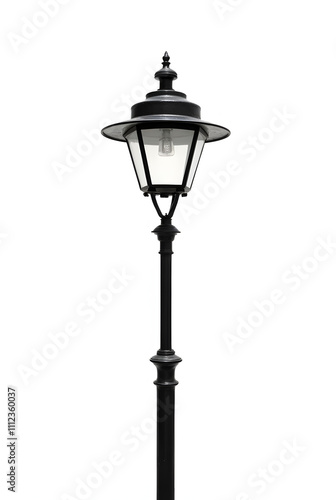 Vintage street lamp with antique design in the city at night