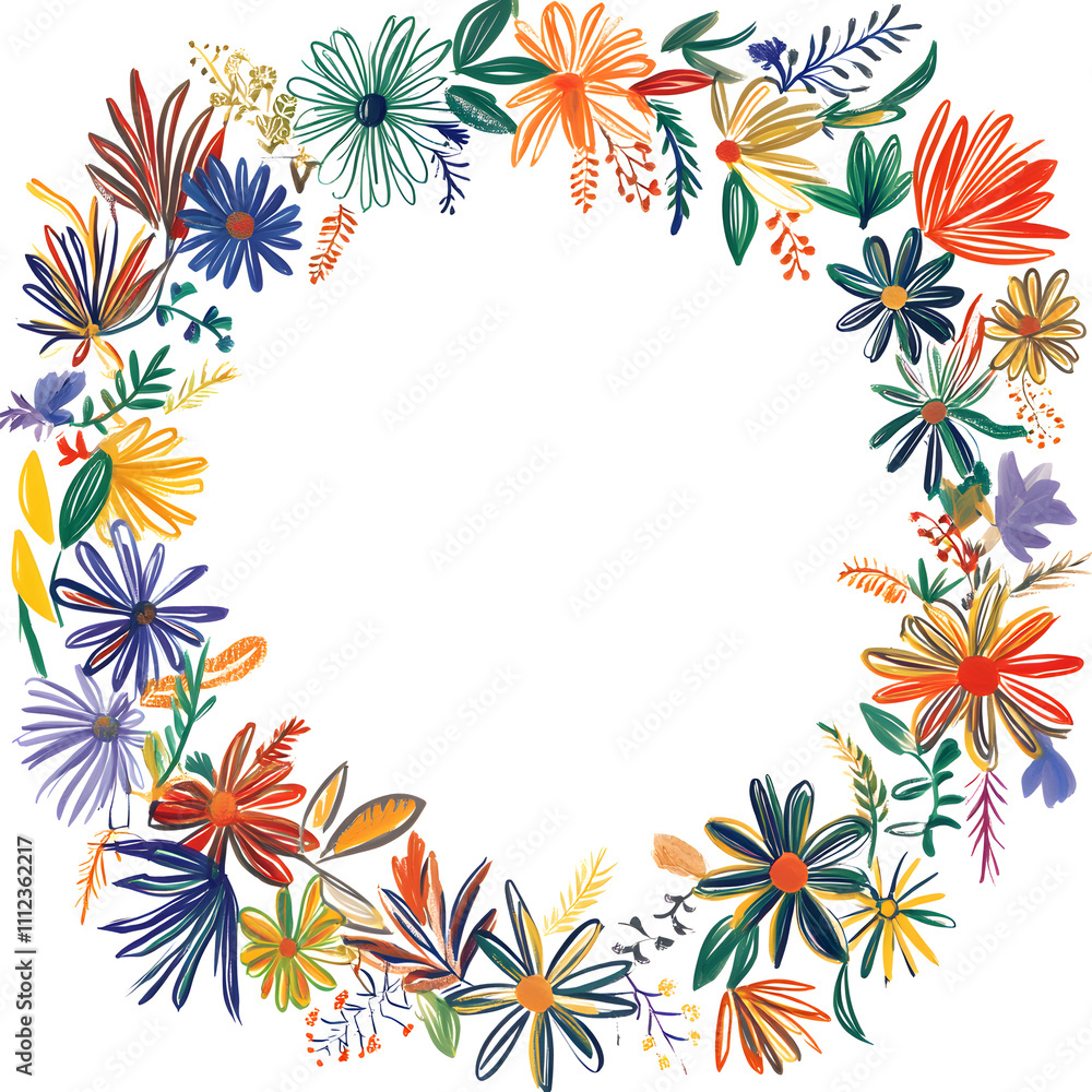 Creative 2D Doodle Floral Illustrations Text Space for Versatile Designs, Greeting Cards, Invitations Creative 2D Doodle Floral Illustrations Text Space for Versatile Designs, Greeting Cards, Invitations