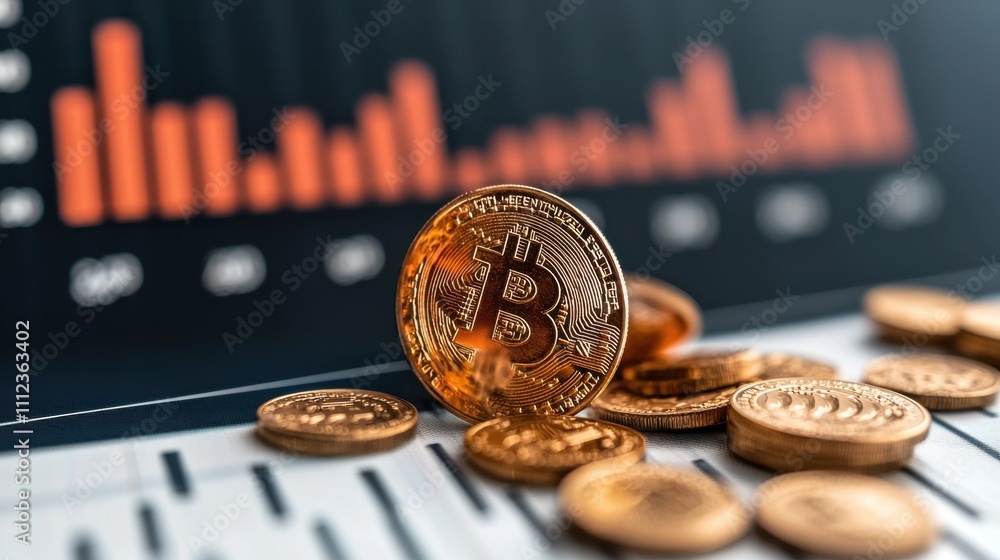 Golden Coins Reflecting Light on a Dark Background Golden Coins Reflecting Light on a Dark Background