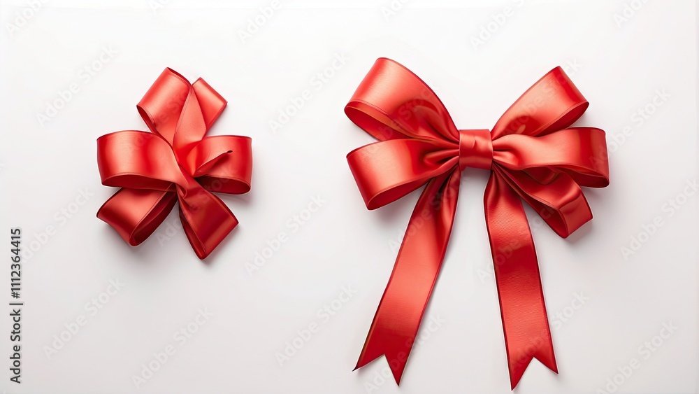 Fototapeta premium red bow on white background