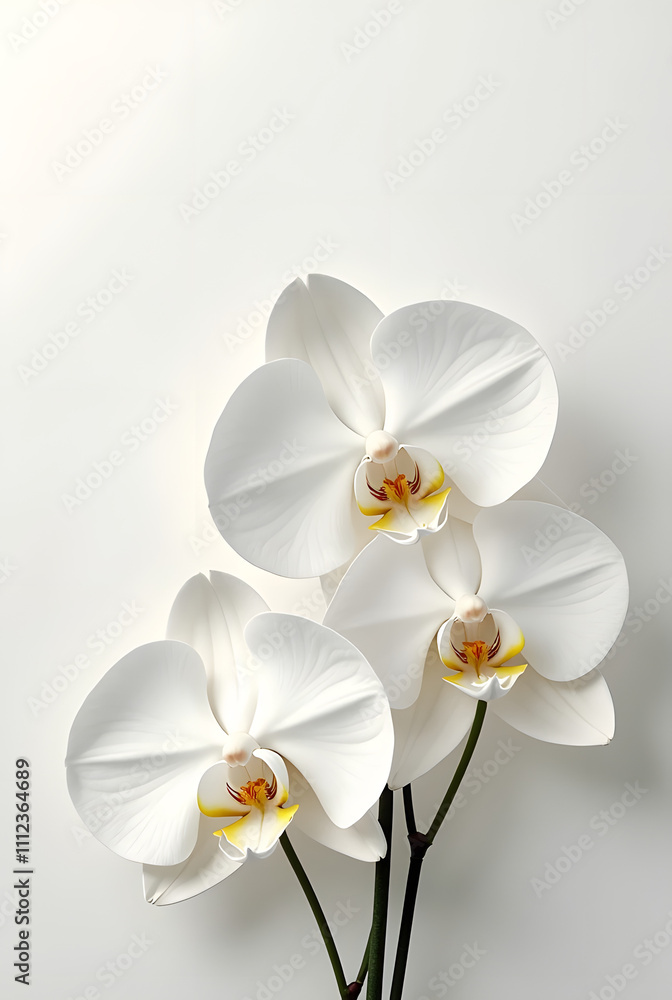 White Orchid Flower Isolated on Black Background White Orchid Flower Isolated on Black Background