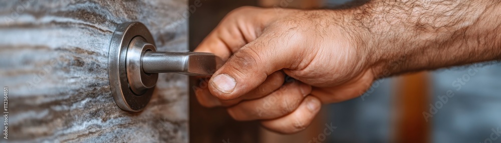 Fototapeta premium Mastering Secure Handle Installation A Guide to Seamless Finishes and Advanced Features Learn the artistry of secure handle installation with our comprehensive guide, covering concepts from initial