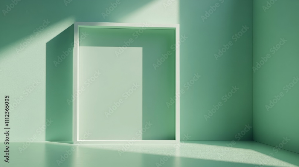 Floating white rectangular frame with a smooth background Floating white rectangular frame with a smooth background