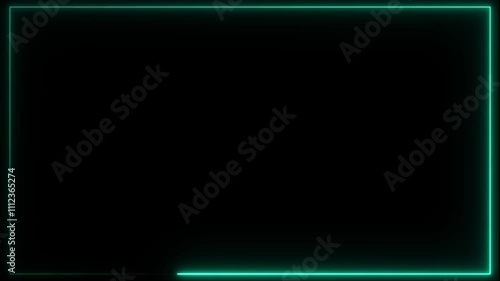 Wallpaper Mural abstract glowing neon rectangle border line animation 4k Torontodigital.ca