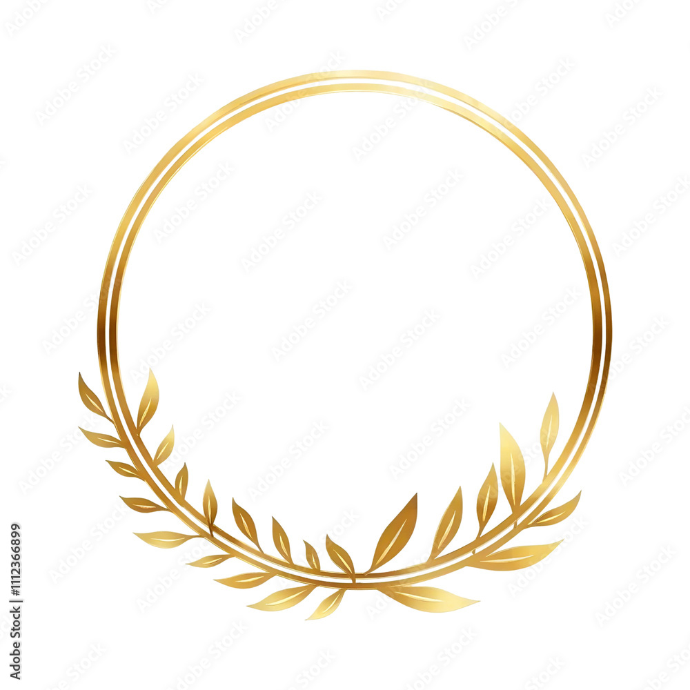 Golden leaf border, circle border, PNG transparent background Golden leaf border, circle border, PNG transparent background