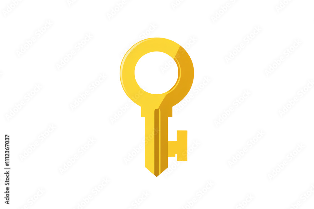 a gold key with a circle a gold key with a circle