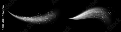Spray mist of atomizer, effect with haze. Vector realistic water scent, air freshener splash, dust and dots. Vector graffiti paint, splatter texture set, dust stream or powder particles