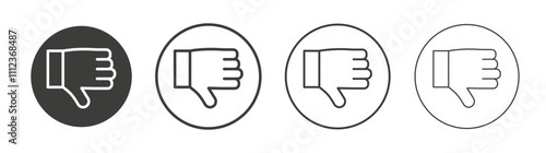 Thumbs down icons collection. vector set in black color