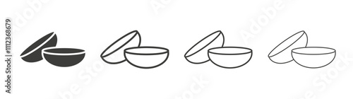 contact lenses icons collection. vector set in black color