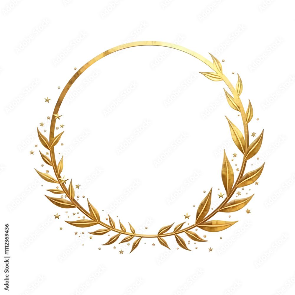 Golden leaf border, circle border, PNG transparent background Golden leaf border, circle border, PNG transparent background