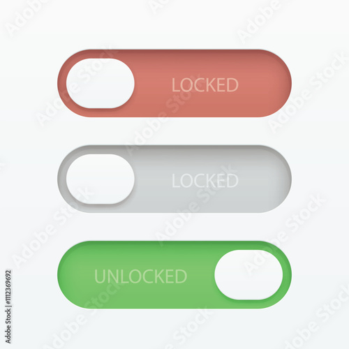 a realistic design digital lock in set