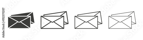 email icons collection. vector set in black color