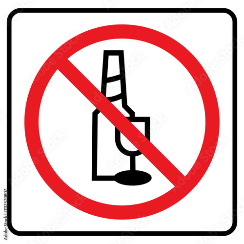 Clear and concise no alcohol sign. alcohol-free zones or restrictions 