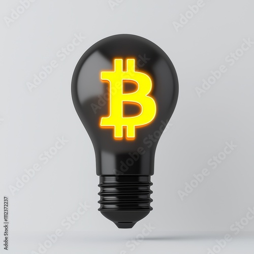 An illuminated bulb featuring a Bitcoin emblem, representing groundbreaking ideas in the realm of blockchain and cryptocurrency.