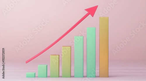 Free Download Colorful Financial Success with Gradient Bar Graph and Bold Upward Arrow - GFXLoad
