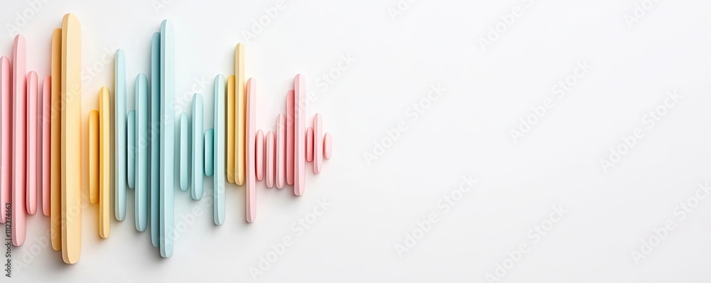 Colorful sound wave design on a clean white background. Colorful sound wave design on a clean white background.