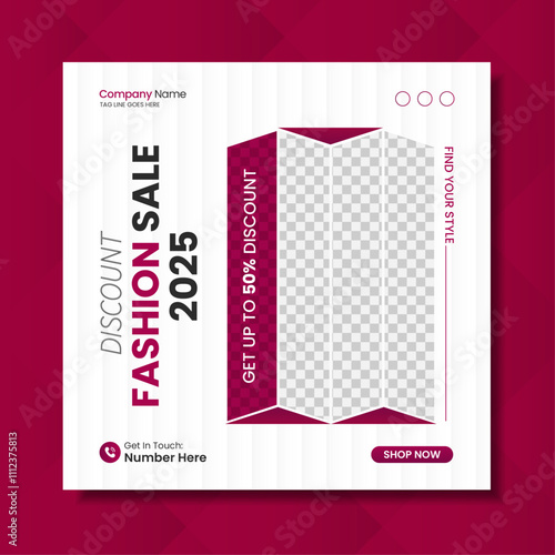 Modern fashion sale social media post design template