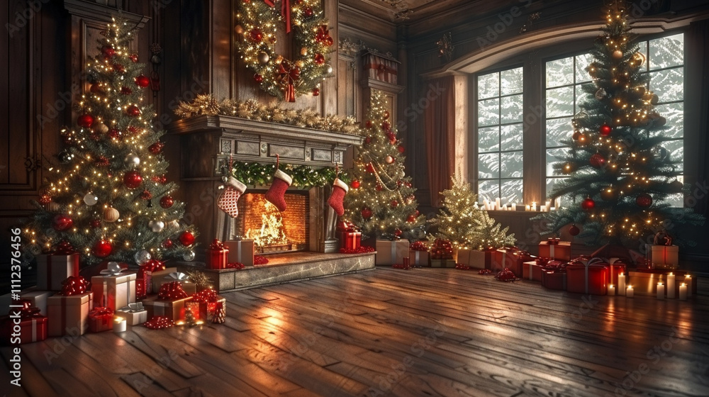 New Year's Tree on a bright festive New Year's background New Year's Tree on a bright festive New Year's background
