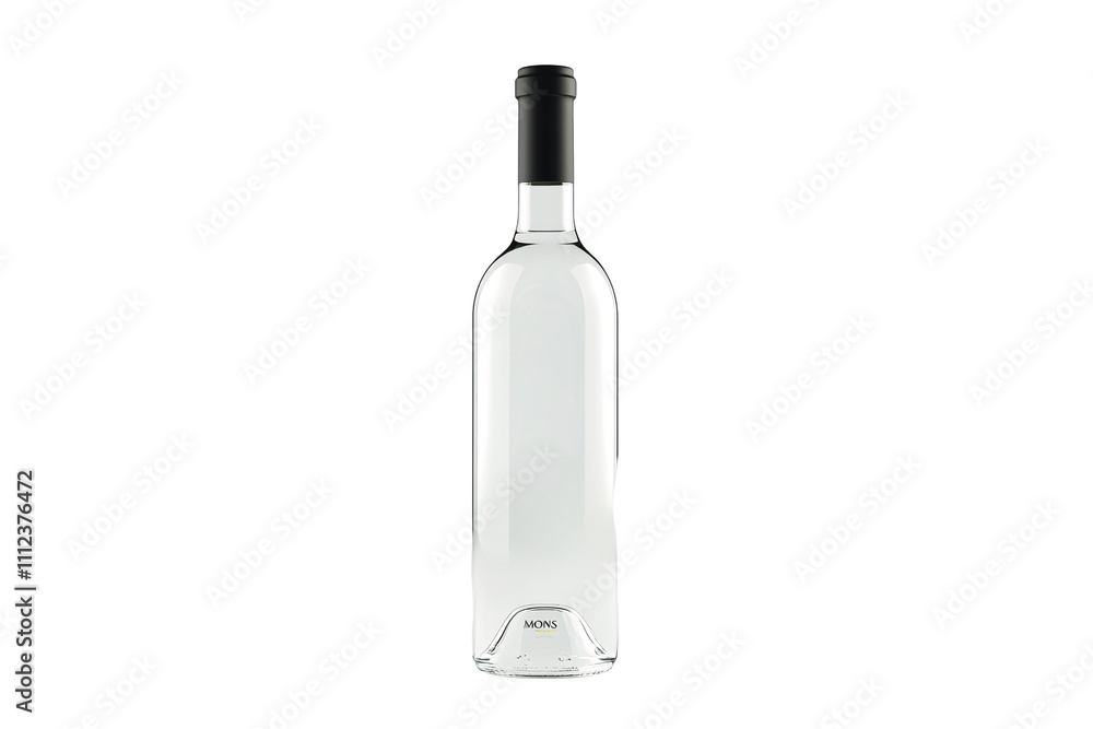 a clear bottle with a black top a clear bottle with a black top