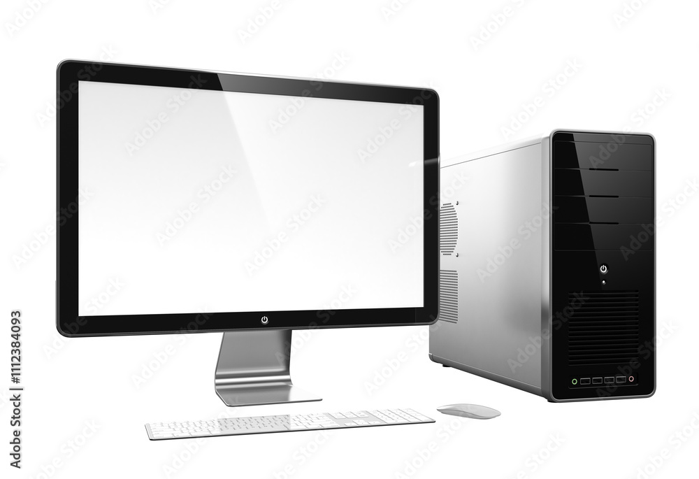 3D illustration of modern computer isolated on transparent background 3D illustration of modern computer isolated on transparent background