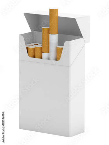 Pack of cigarettes isolated on transparent background