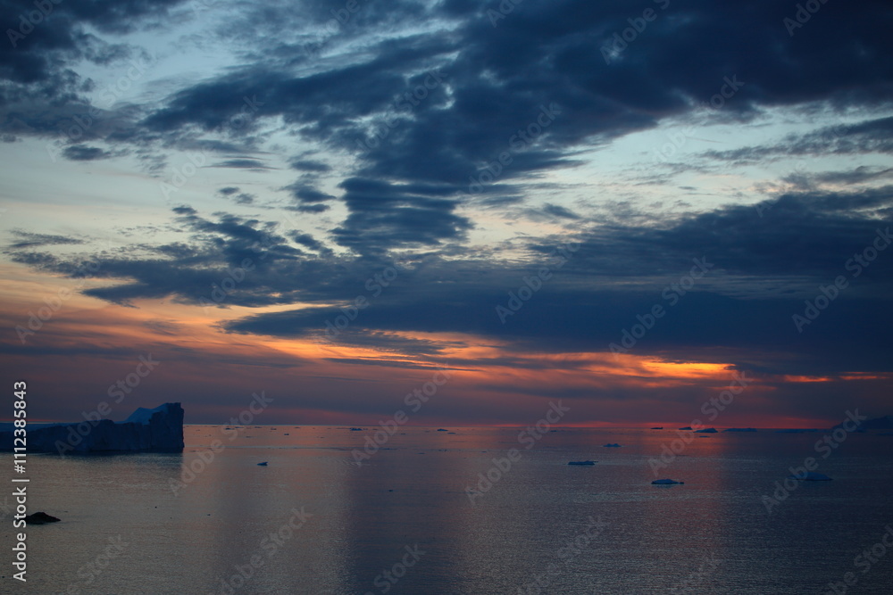Fototapeta premium Ilulissat, Greenland, is about to enter a cold winter