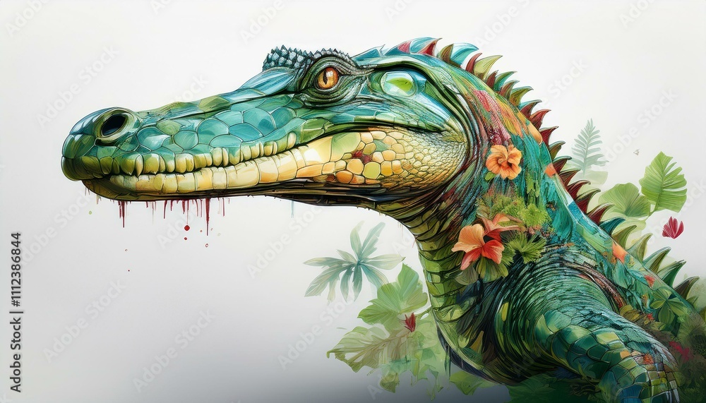 Alligator, crocodile cartoon artistic illustration Alligator, crocodile cartoon artistic illustration