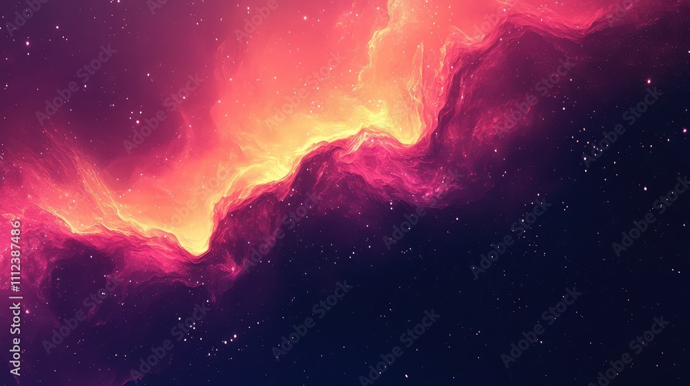 A smooth gradient pixel art of a glowing nebula, with colors flowing from bright pinks to deep purples, creating a celestial feel A smooth gradient pixel art of a glowing nebula, with colors flowing from bright pinks to deep purples, creating a celestial feel