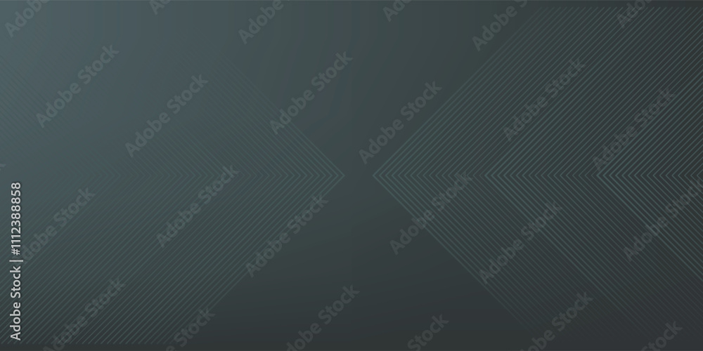 Obraz premium Black grey abstract background with glowing arrow lines, technology, futuristic concept. Modern glossy grey geometric lines design. Horizontal banner template suitable for cover, header, poster.