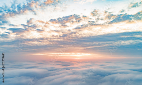 Obraz na płótnie Flight above the clouds. The sky is above the clouds. w salonie