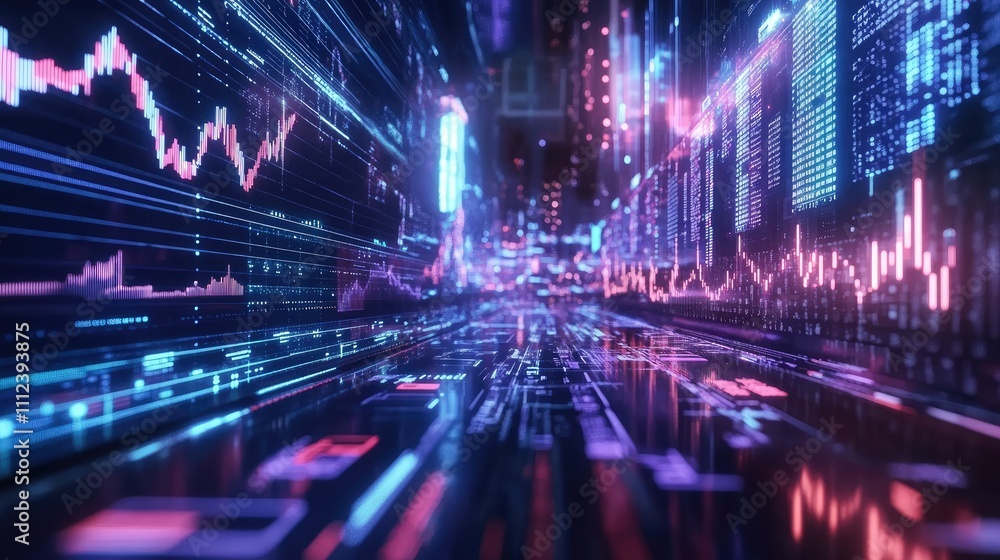 Holographic stock market data, displaying various charts and data. These charts may represent the stock market, cryptocurrency market, or other financial data Holographic stock market data, displaying various charts and data. These charts may represent the stock market, cryptocurrency market, or other financial data