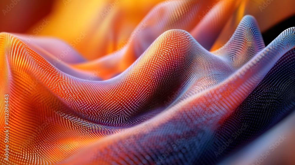 Abstract Orange and Blue Wavy Mesh Texture Abstract Orange and Blue Wavy Mesh Texture